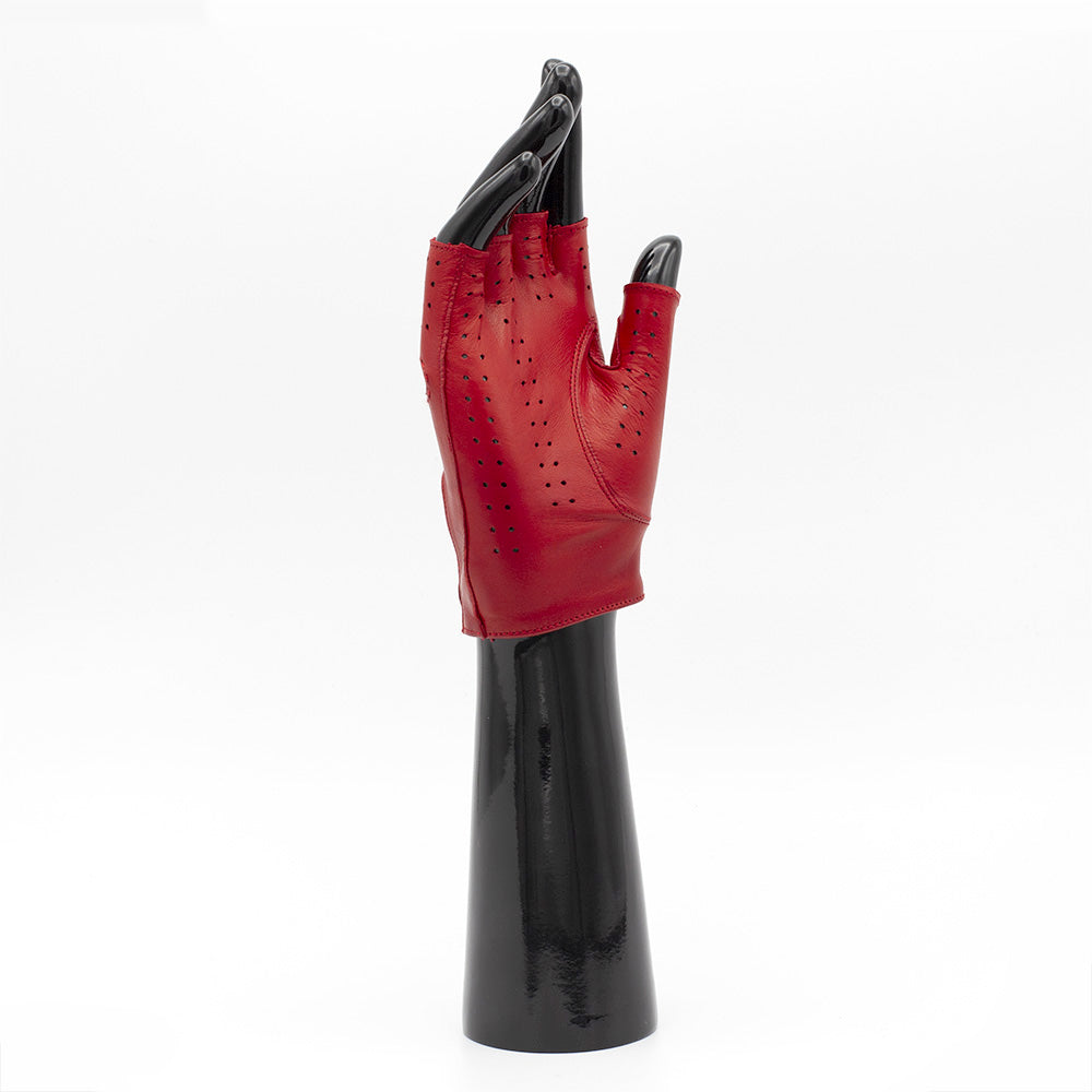 Fingerless ladie's glove - Red