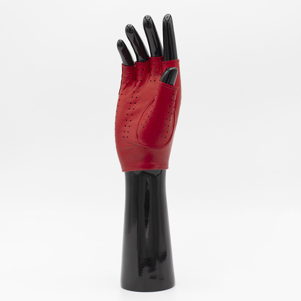 Fingerless ladie's glove - Red